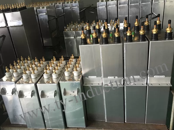 Induction furnace capacitors